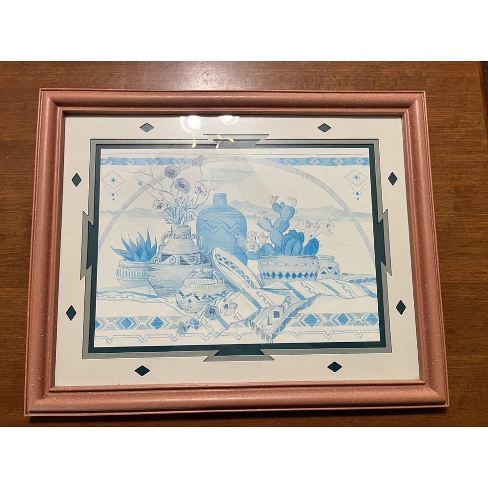 Framed & Matted Southwestern‎ Still Life Print Desert Decor Wall Art 20" x 16"